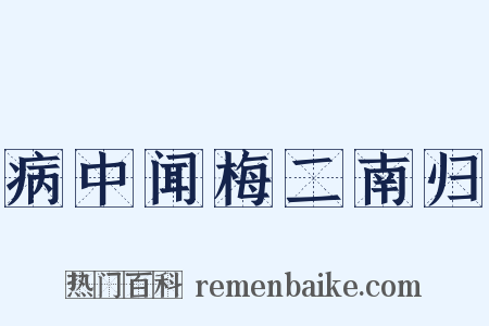 病中闻梅二南归是什么意思的图片